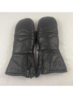 Olympia Sports Co. Leather Snowmobile Gloves Mittens Men’s M Black Sherpa Lined